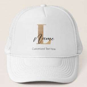 Casquette Moderne Monogramme Initiale L & Nom Personnalisé