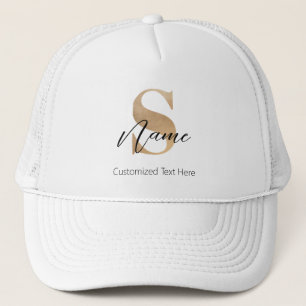 Casquette Moderne Monogramme Initiale S & Nom Personnalisé