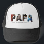 Casquette Moderne PAPA Chic Photo Collage Happy Fête des pèr<br><div class="desc">Happy Fête des pères Camion Chapeau moderne PAPA Chic Photo Collage</div>