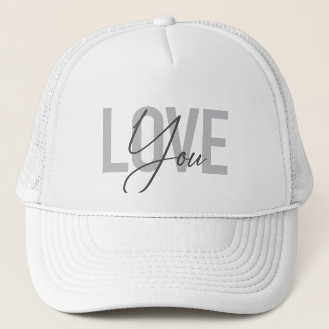 Casquette Moderne, simple, urbain, typographie cool Vous aim (Devant)