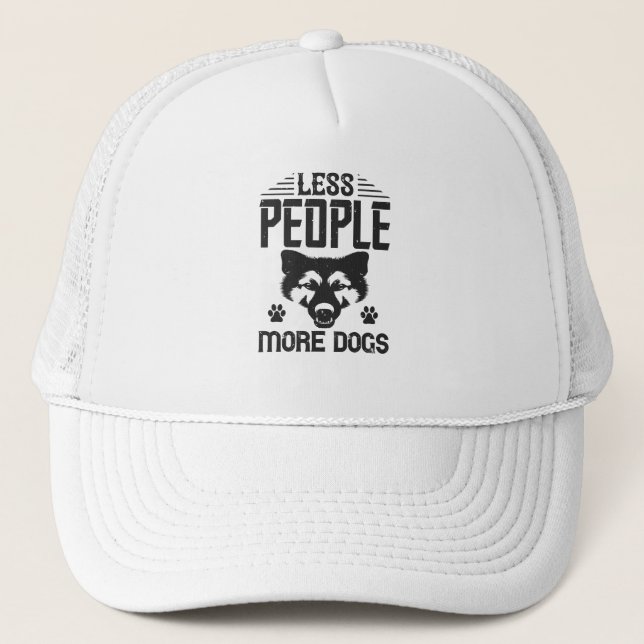 Casquette Moins de gens Plus de chiens (Devant)
