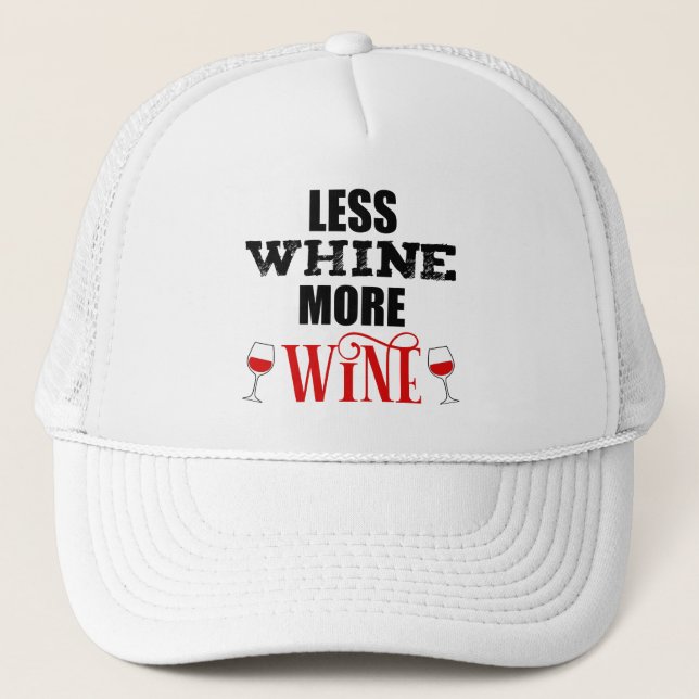 Casquette Moins de vin Plus de vin amusant Amateur de vin (Devant)