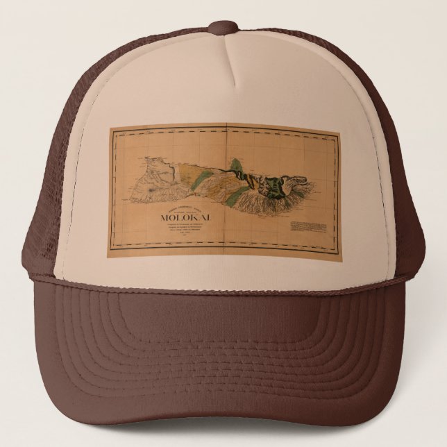 Casquette Molokai, 1897, Carte Vintage Hawaii (Devant)
