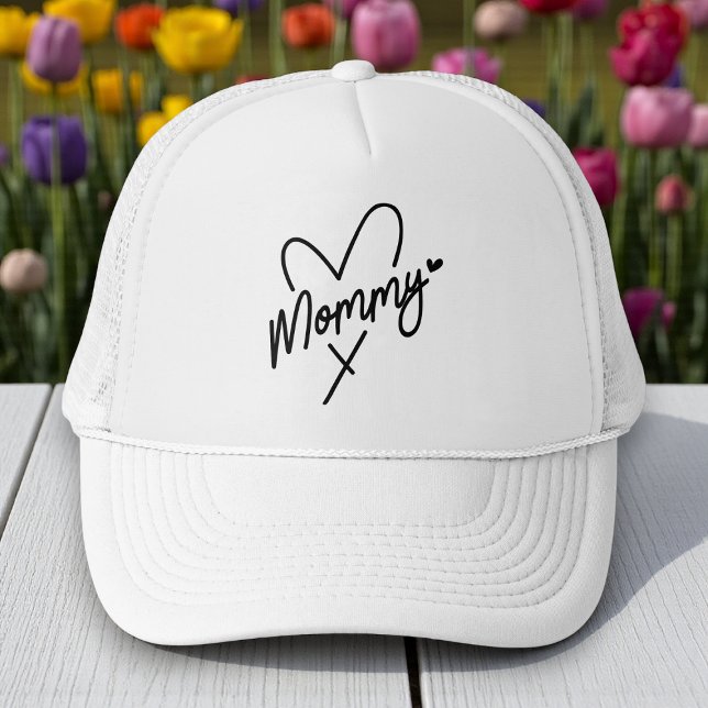 Casquette Mommy Simple Modern Script Typography Heart (Créateur téléchargé)