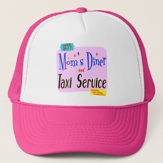Casquette Moms Diner et Taxi Service Drôle Dire (Devant)