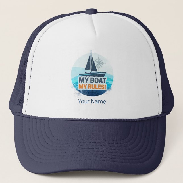 Casquette Mon bateau Mes règles pour capitaine ou skipper Vi (Devant)