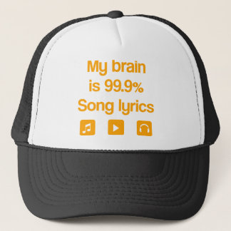 Casquette Mon cerveau est 99,9% textes de chanson