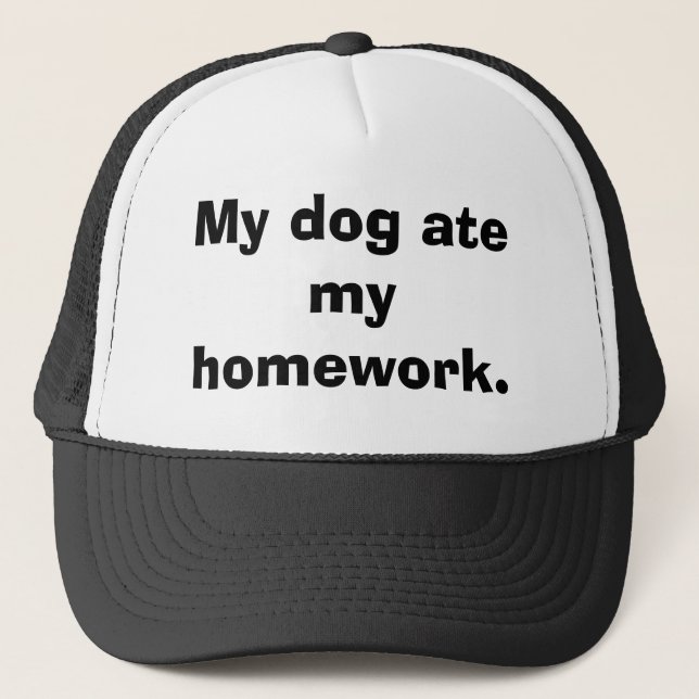 Casquette Mon chien a mangé mon travail (Devant)