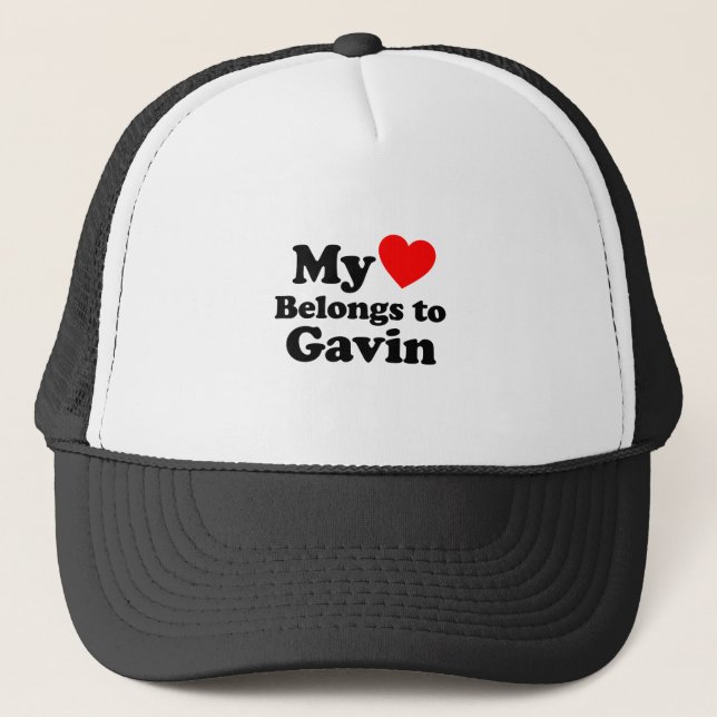 Casquette Mon coeur appartient à Gavin (Devant)