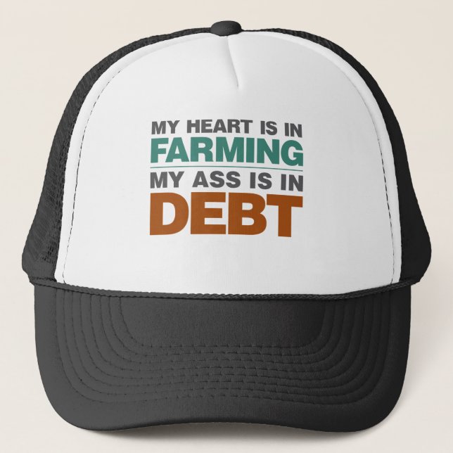 Casquette Mon coeur est dans l'agriculture mais… (Devant)
