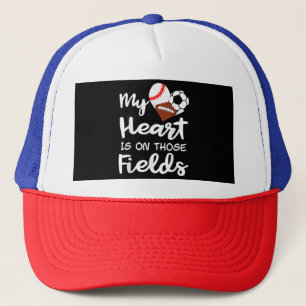 Casquette Mon Coeur Est Sur Les Champs De Baseball Football
