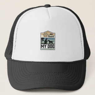 Casquette Mon cœur Mon chien Gravure vintage Design pour ama