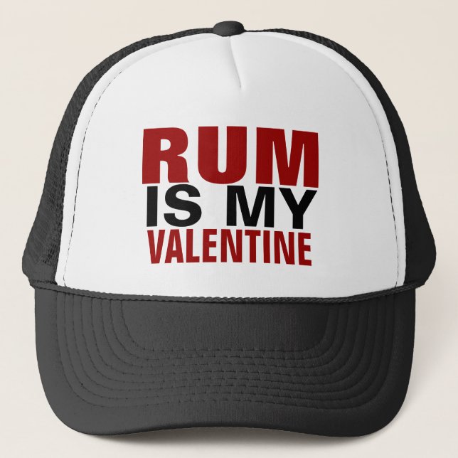 Casquette Mon Valentin, c'est du rhum drôle | Journée anti-V (Devant)