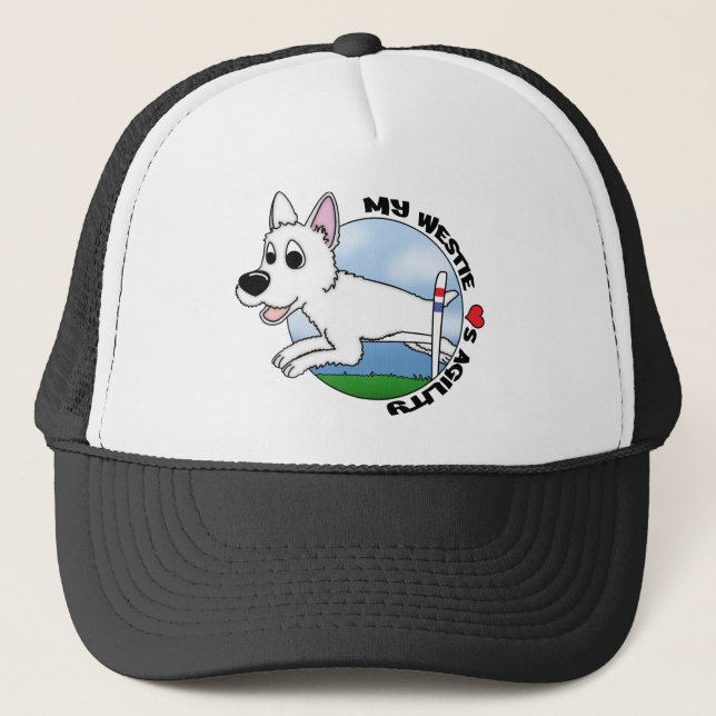 Casquette Mon Westie aime l'agilité (Devant)