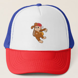 Casquette Monkey at baseball with baseball glove