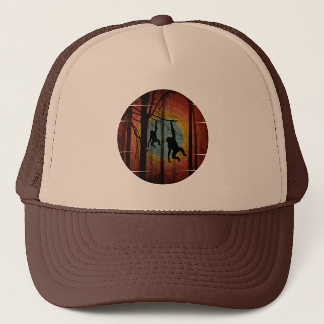 CASQUETTE MONKEY IN THE WOODS FOREST TRUCKER HAT (Devant)