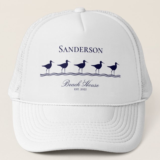 Casquette Monogram Beach house marine bleu Sandpipers baseba (Devant)