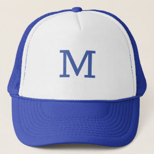 Casquette Monogram Blue Modern Ajouter Votre Nom Initial
