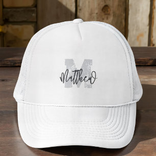 Casquette Monogram Modern Cool Grunge Ajouter Votre Nom