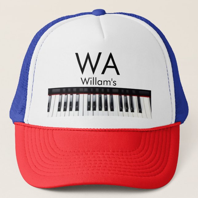 Casquette Monogramme ajouter initiale lettre nom texte piano (Devant)