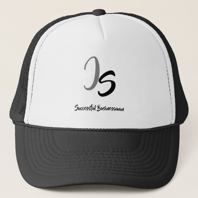 Casquette Monogramme argent élégant pour homme d'affaires pr (Devant)