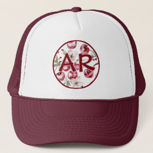 Casquette Monogramme cerise en fleurs et cerises