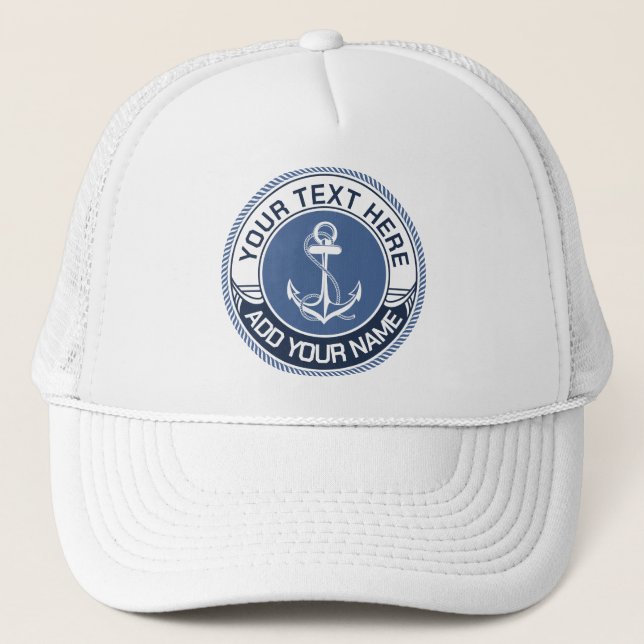 Casquette Monogramme de nom personnalisé de capitaine de bat (Devant)