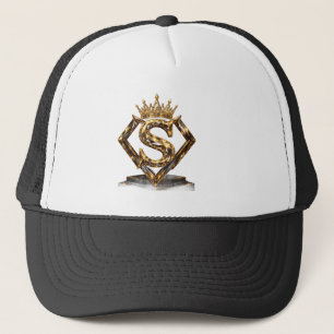 Casquette Monogramme Diamant Couronne Lettre Dorée S de Luxe
