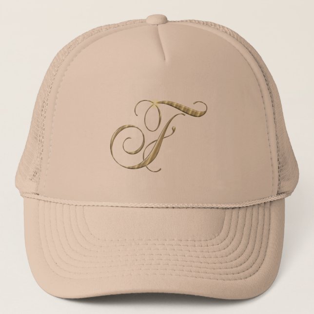 Casquette Monogramme d'or F initial (Devant)