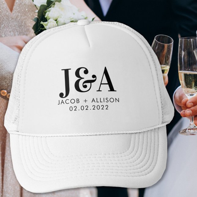Casquette monogramme élégant chocolat mariage faveur (Créateur téléchargé)