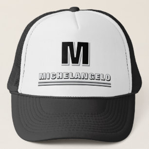 Casquette Monogramme et nom personnalisés en noir moderne