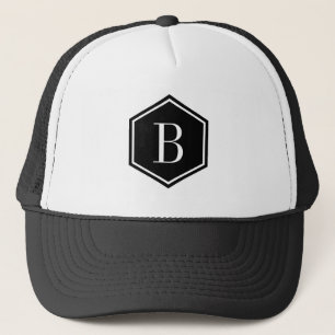 Casquette Monogramme géométrique noir octogone