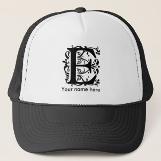 Casquette Monogramme initiale E - style de découpe papier