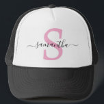 Casquette Monogramme Initiales Calligraphie minimaliste<br><div class="desc">Cette conception peut être personnalisée dans la zone fournie en modifiant la photo et/ou le texte. Vous pouvez également le customiser en cliquant sur Personnaliser ce Modèle, puis en choisissant l'option cliquer pour customiser et supprimer ou modifier la couleur de l'arrière - plan, ajouter du texte, modifier la couleur ou...</div>