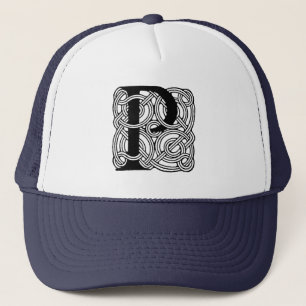 Casquette Monogramme Lettre P Impression Vintage Nœud Celtiq