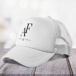 Casquette Monogramme mariage Élégant Simple Minimaliste<br><div class="desc">Un simple casquette mariage monogramme avec typographie classique traditionnelle en noir dans un style élégant. Le texte peut être facilement customisé avec vos noms pour le design parfaitement personnalisé!</div>