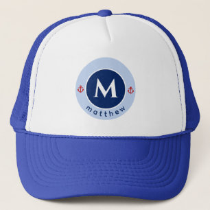Casquette Monogramme Marine Marine Marine Bleu Bleu Red Stri