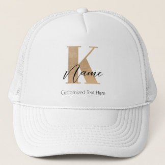 Casquette Monogramme moderne Initiale K & Nom Personnalisé