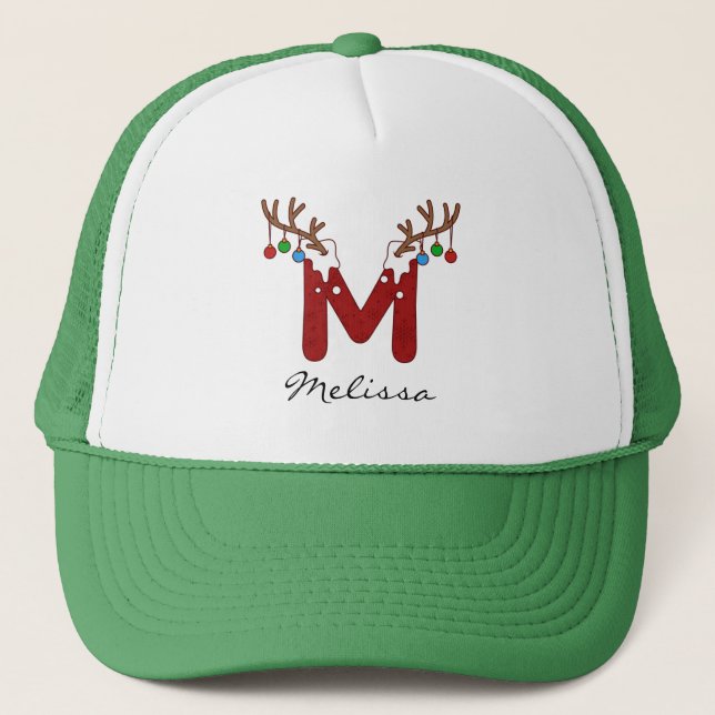Casquette Monogramme Noël Vacances de famille Maman Correspo (Devant)