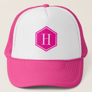 Casquette Monogramme octogone géométrique rose