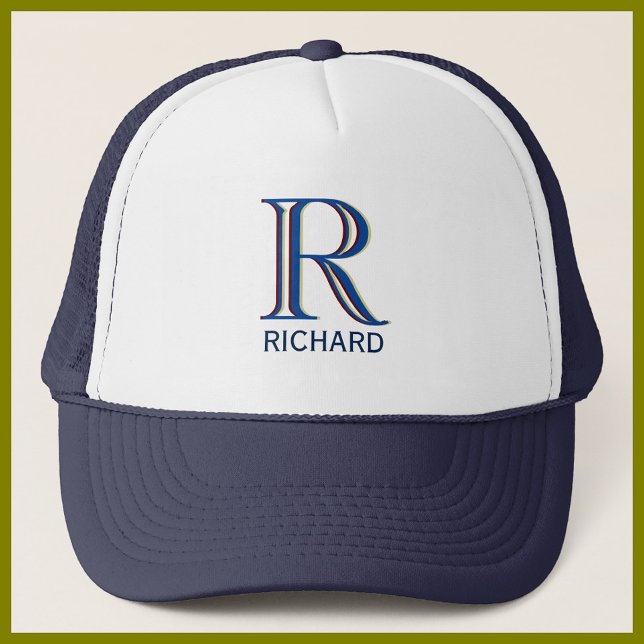 Casquette Monogramme personnalisé à trois couches avec préno (Créateur téléchargé)