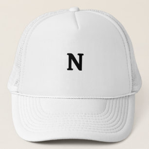 Casquette Monogramme personnalisé lettre N couleur blanche