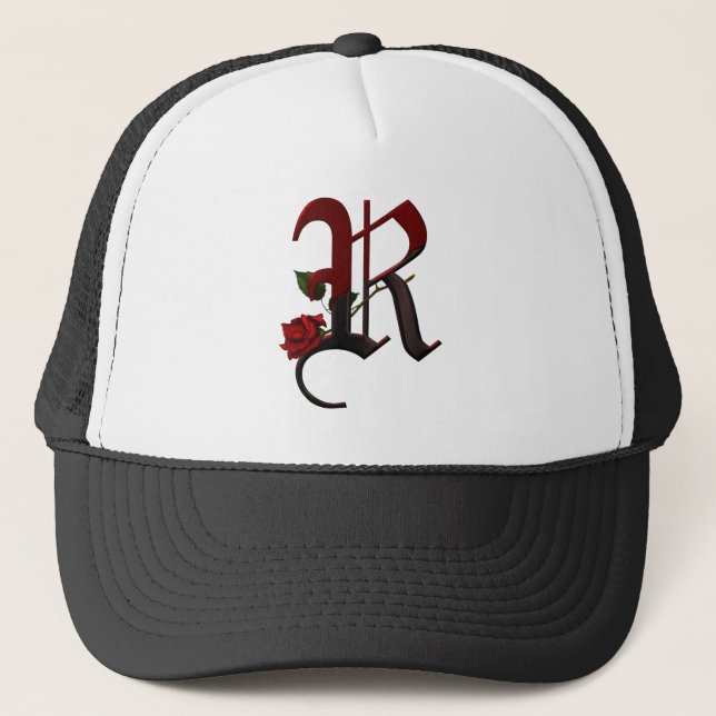 Casquette Monogramme rose gothique R (Devant)