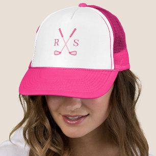 Casquette Monogramme simple et élégant Golf rose initial