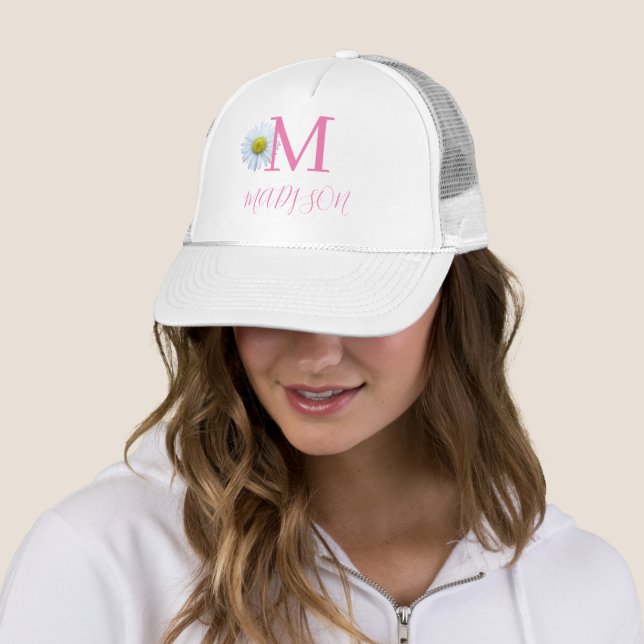 Casquette Monogrammes Initiales Daisy Moderne (En situation)