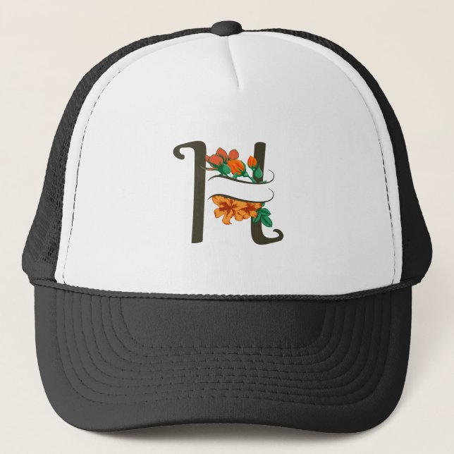 Casquette Monographie florale H lettre majuscule (Devant)
