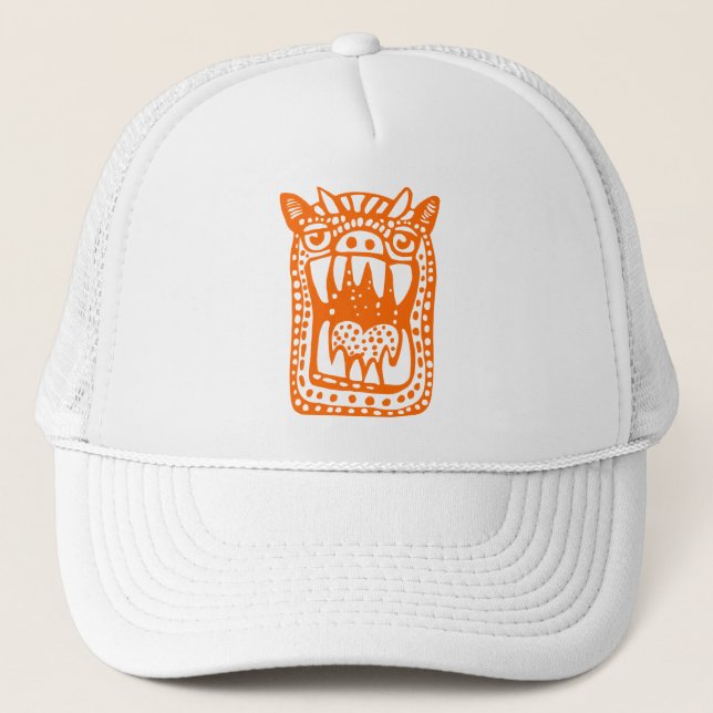 Casquette Monstre d'horreur - Orange (Devant)