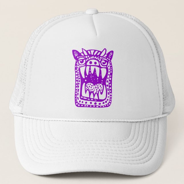 Casquette Monstre d'horreur - violet (Devant)