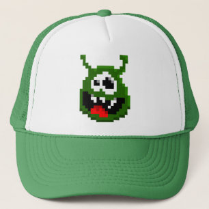 Casquette Monstre Vert - Pixel Art