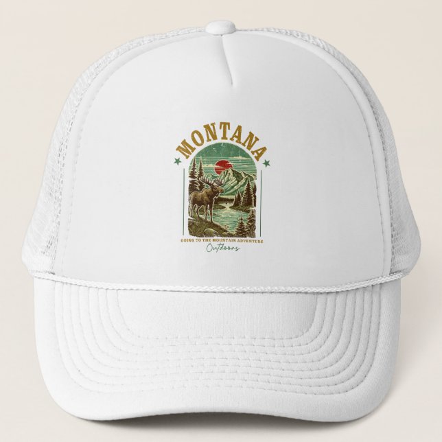 Casquette Montana Nature - Faune, Montagnes, Rivière (Devant)